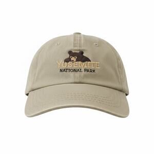 Yosemite National Park Hat Kids Khaki Embroidered Bear Strapback Vintage